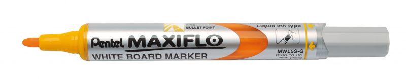 Pentel Whiteboard-Marker Maxiflo MWL5S, 2mm Rundspitze, Gelb