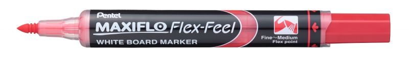 Pentel Whiteboard-Marker Maxiflo Flex-Feel MWL5SBF, flexible Spitze, Rot