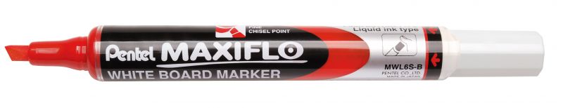 Pentel Whiteboard-Marker Maxiflo MWL6S, 2 - 5mm Keilspitze, Rot