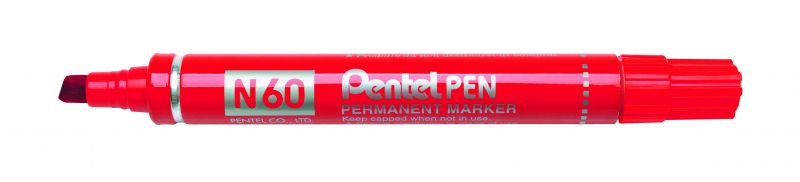 Pentel Permanent-Marker Pentel Pen N60, 1,5 - 5,5mm Keilspitze, Rot