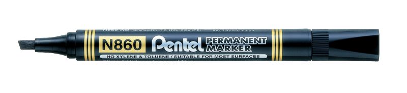 Pentel Permanent-Marker Pentel N860, 0,6 - 4,5mm Keilspitze, Schwarz
