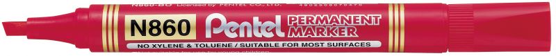 Pentel Permanent-Marker Pentel N860, 0,6 - 4,5mm Keilspitze, Rot