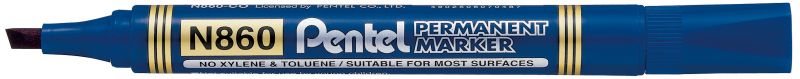 Pentel Permanent-Marker Pentel N860, 0,6 - 4,5mm Keilspitze, Blau