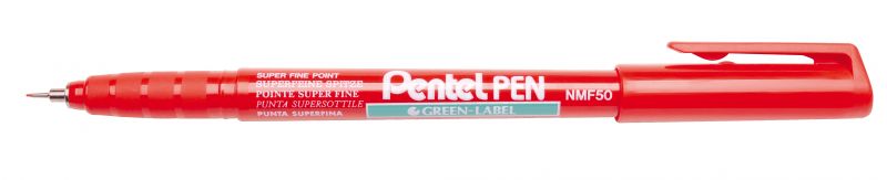Pentel Permanent-Marker Pentel Pen NMF50, 0,6mm Nadelspitze, Rot