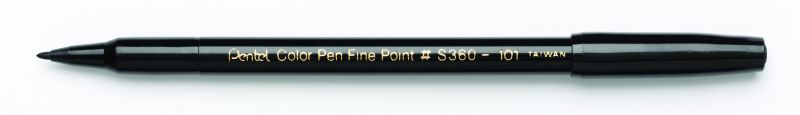 Pentel Faserschreiber Colour Pen S360, 0,6mm, Schwarz