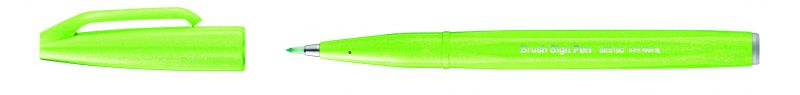 Pentel Brushpen Sign Pen Brush SES15 mit flexibler Pinselspitze, fein schreibend, Hellgrün