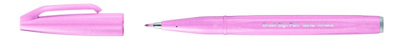 Pentel Brushpen Sign Pen Brush SES15 mit flexibler Pinselspitze, fein schreibend, Blassrosa