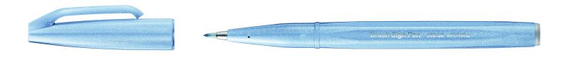 Pentel Brushpen Sign Pen Brush SES15 mit flexibler Pinselspitze, fein schreibend, Blaugrau