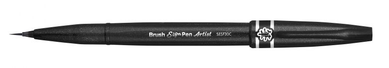 Pentel Pinselstift Brush Sign Pen Artist SESF30, extra feiner Strich, Schwarz