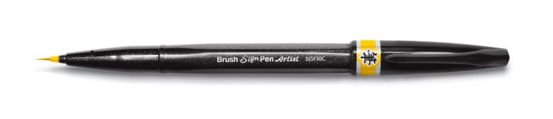 Pentel Pinselstift Brush Sign Pen Artist SESF30, extra feiner Strich, Gelb