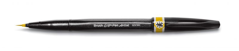 Pentel Pinselstift Brush Sign Pen Artist SESF30, extra feiner Strich, Ocker