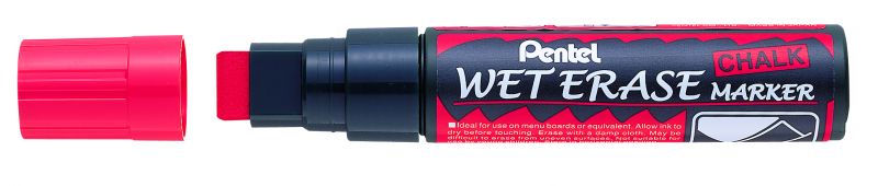 Pentel Kreidemarker Wet Erase, 3,5-10,5mm Keilspitze, Rot