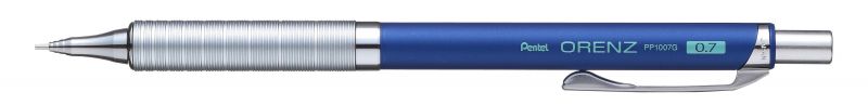 Pentel Druckbleistift Orenz Metallic XPP1007 mit Anti-Minenbruch-Technik, 0,7mm HB, Gehäusefarbe: Silber/Blau