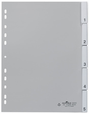 DURABLE Kunststoff-Register, PP, Stärke: 0,12 mm, 5-teilig