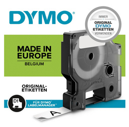 DYMO D1 Schriftbandkassette rot/transparent, 12 mm x 7 m