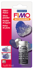FIMO Metallic-Pulver, silber, 3 g in Glasfläschen