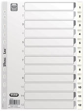 ELBA Kunststoff-Register, Zahlen, DIN A4, weiß, 5-teilig