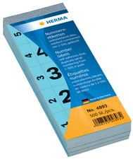 HERMA Nummernblock, selbstklebend, 28 x 56 mm, blau