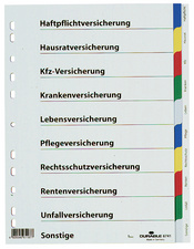 DURABLE Kunststoff-Register, für Versicherungen, A4, PP