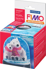 FIMO Schneekugel, oval, Maße: (B)70 x (T)52 x (H)55 mm