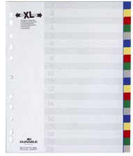 DURABLE Kunststoff-Register, A4, PP, 10-teilig, überbreit