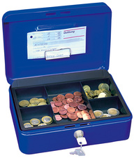 WEDO Geldkassette mit Clip, blau, (B)200 x (T)160 x (H)90 mm