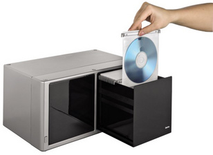 hama CD-/DVD-Box Magic Touch, für 120 CDs/DVDs, silber