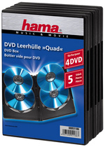 hama DVD-Leerhülle Quad Box, Jewel Case, schwarz