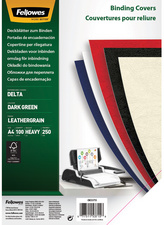 Fellowes Deckblatt Delta, Lederstruktur, DIN A4, schwarz