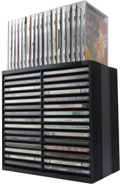 Fellowes CD-/DVD-Ablagebox Spring, schwarz, für 30 CDs