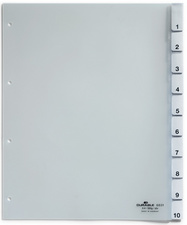 DURABLE Kunststoff-Register, A4, 20-teilig, transparent