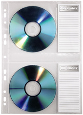 hama CD-/DVD-Hülle, DIN A4, PP, für 2 CDs, transparent