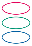 HERMA Buchetiketten oval, rot / grün / blau