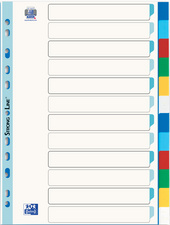 ELBA Kunststoff-Register, blanko, farbig, A4, 12-teilig, Ü.b