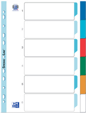 ELBA Kunststoff-Register, blanko, farbig, A4, 6-teilig Ü.b.