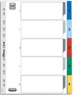 Oxfo Kunststoff-Register, Zahlen, DIN A4, farbig, 5-teilig