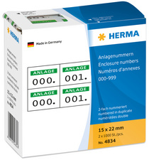 HERMA Anlagenummern, 15 x 22 mm, selbstklebend, schwarz