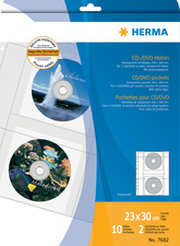 HERMA CD-/DVD-Prospekthülle für 2 CDs, A4, PP, transparent,