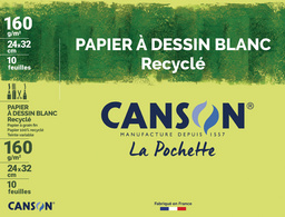 CANSON Zeichenpapier Recycling, weiß, 240 x 320 mm, 160 g/qm