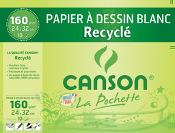 CANSON Zeichenpapier Recycling, weiß, 240 x 320 mm, 160 g/qm