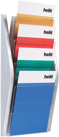 helit 4er Wand-Prospekthalter the arc, DIN A4 hoch, orange