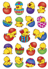 HERMA Oster-Sticker DECOR Küken im Ei