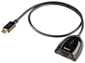 hama HDMI Umschalter, 2 fach, 2 x 1, schwarz
