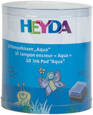 HEYDA Stempelkissen-Set Aqua, Klarsicht-Runddose