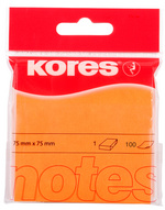 Kores Haftnotizen NEON, 75 x 75 mm, blanko, neon-orange
