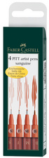 FABER-CASTELL Tuschestift PITT artist pen, rötel, 4er Etui