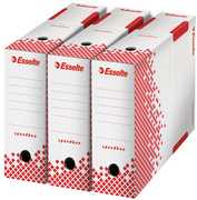 Esselte Archiv-Schachtel SPEEDBOX, DIN A4, weiß/rot,(B)100mm