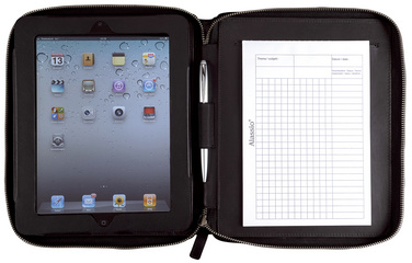 Alassio iPad Organizer, Lederimitat, inkl. Block, schwarz