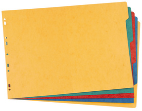 ELBA Karton-Register, blanko, DIN A3 quer, farbig, 5-teilig