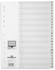 DURABLE Kunststoff-Register, A-Z, A4, 24-teilig, weiß